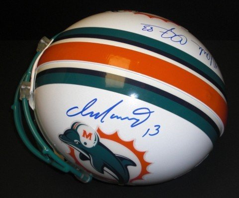 Dan Marino and Mark Clayton Dual Autographed/Hand Signed Miami Dolphins Authentic Full Size Proline