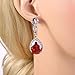 EVER FAITH Austrian Crystal Red Drop CZ Stunning Wedding Infinity 8-Shaped Pierced Dangle Earrings
