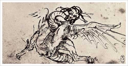 Study of a Dragon Art Print Poster by Leonardo Da Vinci