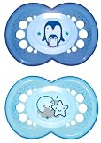 MAM 111211 - Night Silikon 6-16, Schnuller, für Jungen, Doppelpack, farblich sortiert - BPA frei