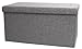 FHE Group Folding Storage Ottoman Bench with Hard Lid, 32 by 16 by 16 Inches, Gray