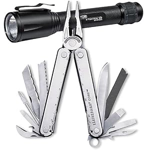Outdoor Set07, bestehend aus: Leatherman Core, inkl. Lederholster+ LiteXpress X-Tactical, Hochleistungs-LED