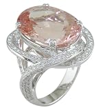 18KW Morganite & Diamond Ring
