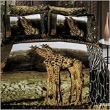 Giraffe Full / Queen 6 Piece Duvet Cover Set
