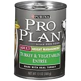 Pro Plan Canned Dog Food, Adult Extra Care Weight Management Turkey and Vegetables Slices...