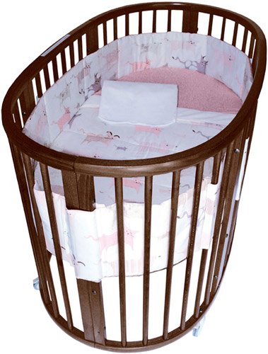 Stokke Sleepi Crib 4 Piece Bedding Set in Tales Pink