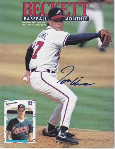 Tom Glavine Autographed/Hand Signed Atlanta Braves Beckett Magazine Cover