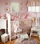 My Baby Sam Vintage Floral 3 Piece Crib Bedding Set, Pink