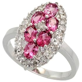 14k White Gold Marquise-shaped Ring, w  1.90 Total Carat Brilliant Cut... by Gabriella Gold