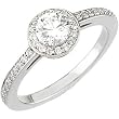 14K White Gold Diamond Engagement Ring Semimount - 0.70 Ct.