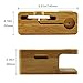 Apple Watch Stand, Qcute [Charging Dock] Bamboo Wood Charge Station /Cradle for Apple Watch & iPhone - Fits iPhone Models: SE/ 5S / 6 / 6 plus/6s and both 42mm & 38mm sizes of 2015 Watch Models (Bamboo Wood)