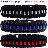 3 Pack of Premium Paracord / Para-cord Survival Bracelets 9