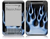 Skin for Amazon Kindle 3 (with 6 inch display) - Metal Flames Blue by WraptorSkinz