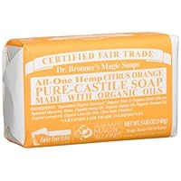 Dr. Bronner's Magic Soaps Pure-Castile Soap, All-One Hemp Citrus Orange, 5-Ounce Bars