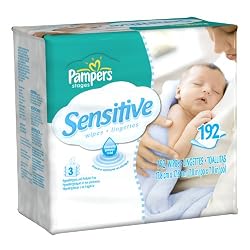 Pampers Sensitive 3X Wipes 192 Count (Pack of 4)