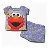 Sesame Street "Elmo and Flowers" 2 Piece purple pajama set