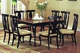 9pc Antique Navy Weathered Finish Dining Table & Chair Set