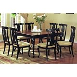 9pc Antique Navy Weathered Finish Dining Table and Chair Set by visiondecor Furniture