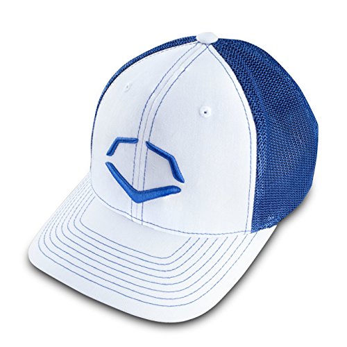 Evoshield Speed Stripe Mesh Flex-Fit Baseball Hat White/Royal L/XL