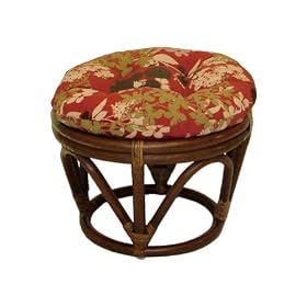 Click here to buy Rattan Papasan Footstool with Polyester Cushion by Brookstone.