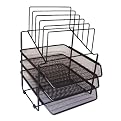 Seville Classics Letter Tray and Desk Organizer - Black