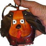 Handmade Leather Change Purse, Big Ear Dog Face Cover, Zipper Closure, Unique Wristlet Wallet -1