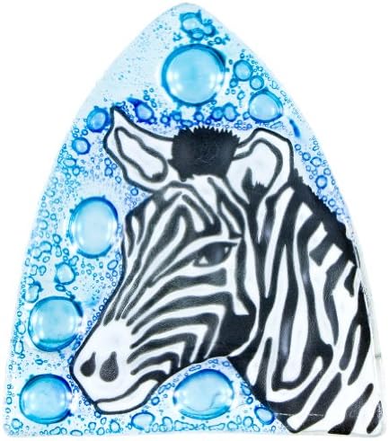 Pampeana Animal World - Zebra Head & Bubbles Fused Glass Nightlight Cover - Multi