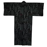 Kimono - Japanese writing men's kimono - Black, one size