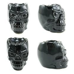 Black Skull Ceramic Bowl for Hookah, Huka, Shisha, Pipe