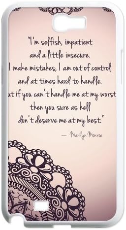 Aozzo Samsung Galaxy Note 2 Black/White Case - Marilyn Monroe Quote Galaxy Note 2 Snap On Hard Case