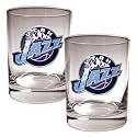 NIB Utah Jazz NBA 2pc Rocks Glass Cup Set