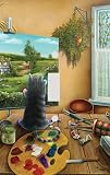 Decorative: Artist Cat Decorative Switchplate Cover