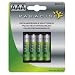 Paradise BA25114 Rechargeable Solar AAA 600mAH Batteries, 4-Pack