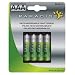 Paradise BA25114 Rechargeable Solar AAA 600mAH Batteries, 4-Pack