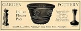 1907 Ad Garden Pottery Terra Cotta Fountain Galloway - Original Print Ad