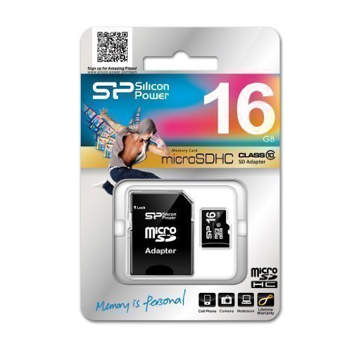 シリコンパワー micro SDHCカード 16GB (Class10) 永久保証 (SDHCアダプター付) SP016GBSTH010V10-SP