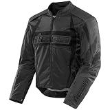 Icon Mens Arc Leather Motorcycle Jacket Stealth Large
