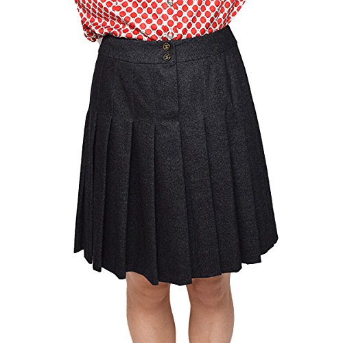 (シャネル)CHANEL 新品同様◆ココマークボタン付 ウール プリーツ スカート 36 ［中古］