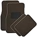 OxGord 4 Piece Luxe Carpet-Floor-Mats Set for Car - Rubber-Lined All-Weather Heavy-Duty Protection for All Vehicles, Brown
