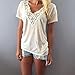 Creazy Women Summer Vest Top Short Sleeve Blouse Casual Tank Tops T-Shirt Lace (XXL)