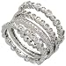 14k White Gold 3/8 (9mm) wide Quadruple Band Set, w/ 1.35 Carats Brilliant Cut Diamonds