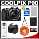Nikon Coolpix P90 24x Optical Zoom Digital Camera + 4GB Memory Card + EN-EL5 Battery + Cameta Bonus Accessory Kit