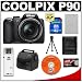 Nikon Coolpix P90 24x Optical Zoom Digital Camera + 4GB Memory Card + EN-EL5 Battery + Cameta Bonus Accessory Kit