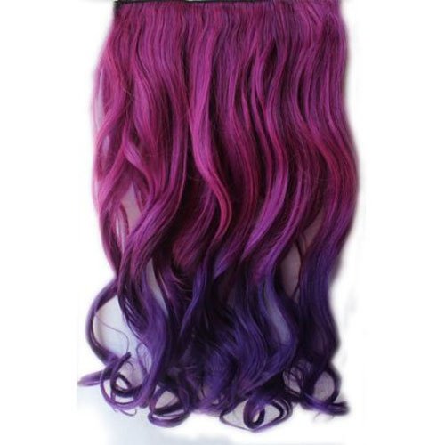 Sexy Two Tone Long Curly Clip in Hair Extensions Pieces Wig Girls