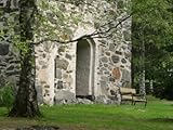 IMAGE OF Wooden Bench in Peaceful Garden in Front of Stone Building Photographic Poster Print, 40x30