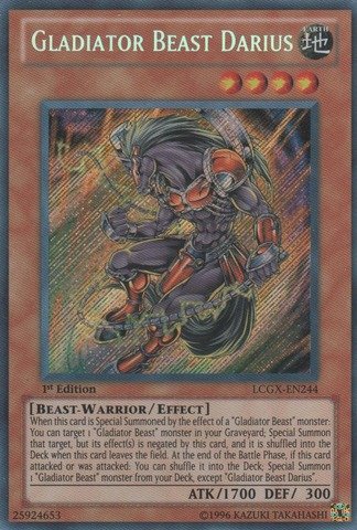 Yu-Gi-Oh! - Gladiator Beast Darius (LCGX-EN244) - Legendary Collection 2 - 1st Edition - Secret Rare