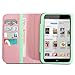 GMYLE(R) Wallet Case Classic for Barnes & Noble Nook HD 7 - Mint Green & Pink Cross Pattern PU Leather Slim Stand Case Cover (with Card Slots and Money Pocket)