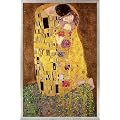 Gustav Klimt Poster und Holz-Rahmen - Der Kuss - Il bacio (z) (91 x 61cm)