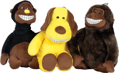 Image of Knight Pet 9 Count Smiling Plush Animal Toy for Dogs, 10-Inch, Assorted