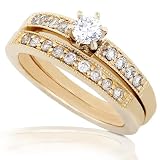 1/2ctw Round Brilliant Diamond Wedding Ring Setin 14k Yellow Gold (HI/I1)